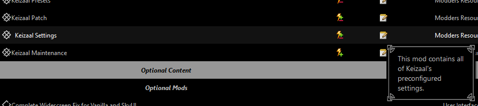 Keizaal Settings